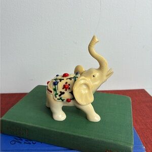 Vintage Elephant Figurine w/ Jeweled Saddle
